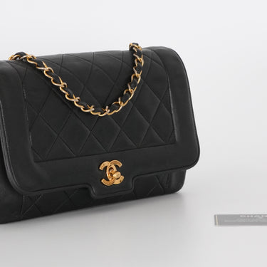 Chanel Diana black leather vintage ref. 7961