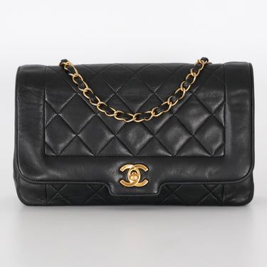 Chanel Diana black leather vintage ref. 7961