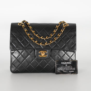 Chanel double flap black leather vintage ref. 7980