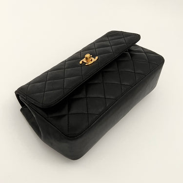 Chanel Vintage Mini Half Flap in Black Lambskin ref. 8026