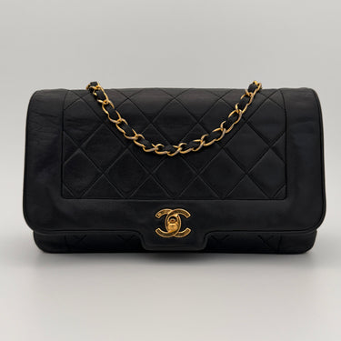 Chanel Diana black leather vintage ref. 7961
